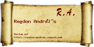 Regdon András névjegykártya