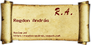 Regdon András névjegykártya
